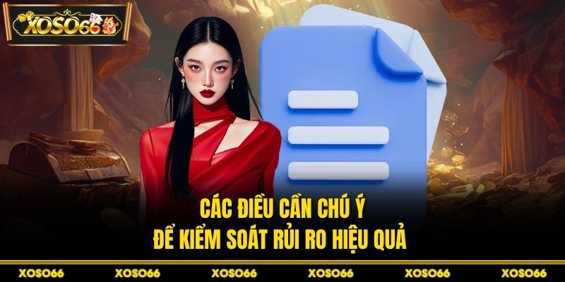 Các điều cần chú ý để kiểm soát rủi ro hiệu quả